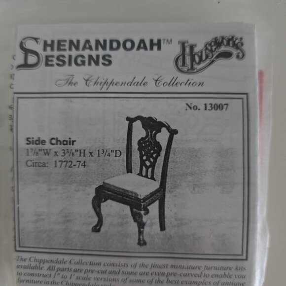 NWT Houseworks Shenandoah Designs Side Chair Doll House Miniature Kit - Picture 4 of 4